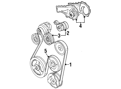 1992 Cadillac Eldorado Water Pump, Belts & Pulleys Diagram