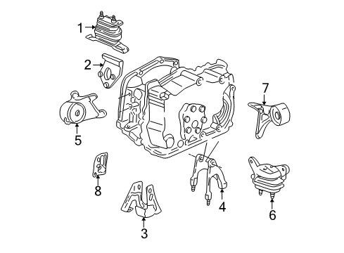 2001 Oldsmobile Alero Engine & Trans Mounting Diagram 3 - Thumbnail