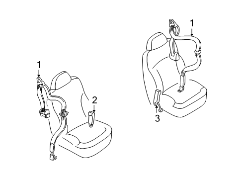 1998 GMC Jimmy Front Seat Belts Diagram 1 - Thumbnail