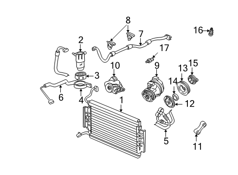 1998 Chevy Malibu A/C Condenser, Compressor & Lines Diagram