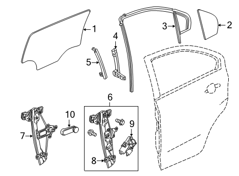 2017 Chevy Sonic Window Assembly, Rear Stationary (Rh) Diagram for 95191535