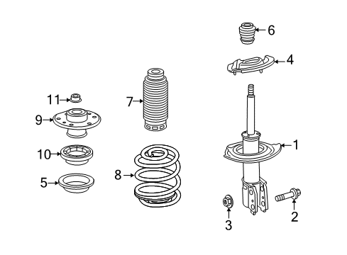 2008 Pontiac Torrent Struts & Components - Front Diagram