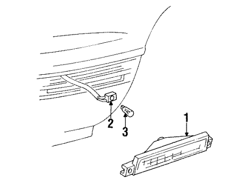 1996 Oldsmobile LSS Lamp Assembly, Front Side Marker Diagram for 5978361