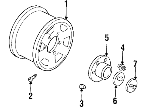 1993 GMC K2500 Wheels, Covers & Trim Diagram 6 - Thumbnail