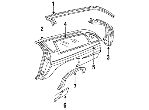 1995 Chevy Caprice Quarter Panel & Components Diagram 2 - Thumbnail