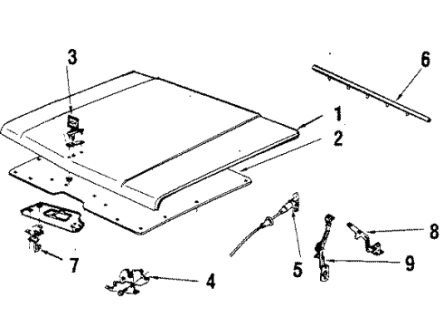 1987 GMC Jimmy Hood & Components, Body Diagram