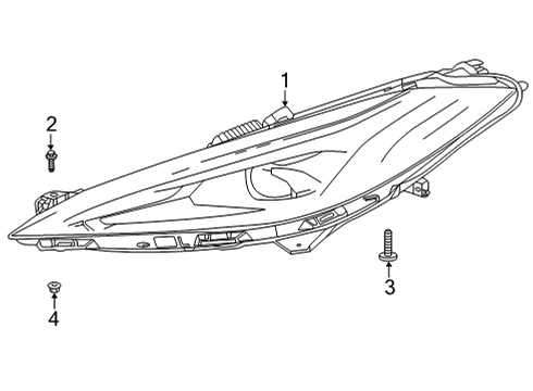 2021 Chevy Corvette Headlamp Components Diagram