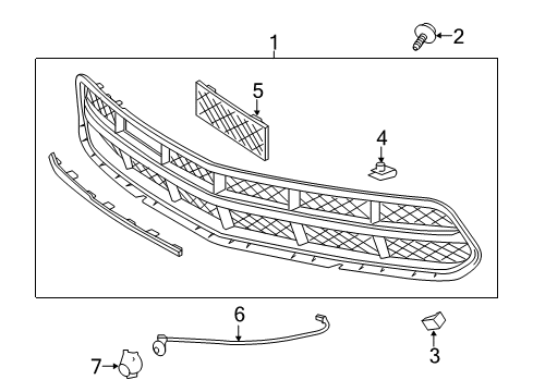 2017 Chevy Corvette Grille & Components Diagram 2 - Thumbnail