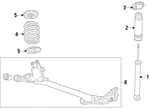 2011 Chevy Volt Rear Axle, Suspension Components Diagram