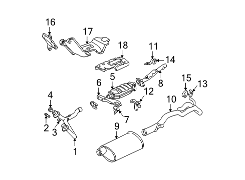 1995 GMC Sonoma Exhaust Components Diagram 2 - Thumbnail