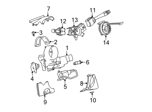 2006 Chevy Cobalt Cover,Steering Column Lower Trim *Very Dark Gray Diagram for 15250688