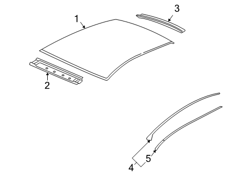 2008 Pontiac G6 Roof & Components, Exterior Trim Diagram 1 - Thumbnail