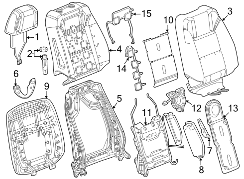 2024 GMC Sierra 2500 HD Passenger Seat Components Diagram