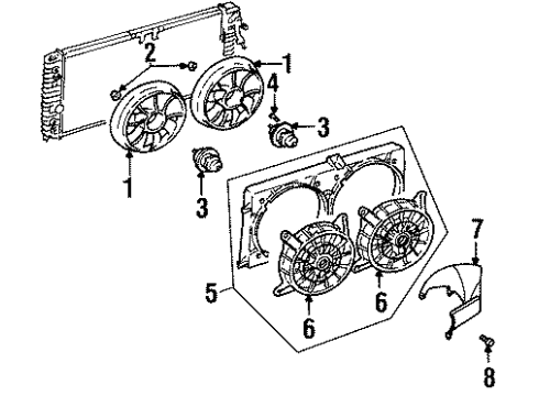 1997 Oldsmobile Cutlass Cooling System, Radiator, Water Pump, Cooling Fan Diagram 2 - Thumbnail