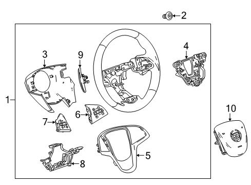 2015 Cadillac ATS Wheel Assembly, Steering *Black Diagram for 23221462