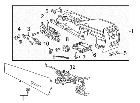 2018 Cadillac CT6 Center Console Diagram 1 - Thumbnail