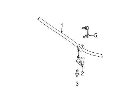 2004 Oldsmobile Bravada Stabilizer Bar & Components - Front Diagram 1 - Thumbnail