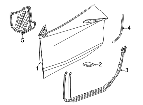 2022 Chevy Corvette Deflector Assembly, Front S/D Wat Diagram for 23435847