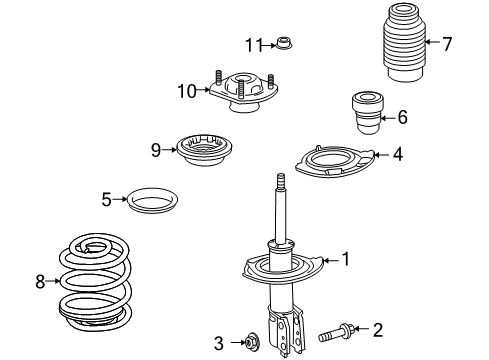 2013 GMC Acadia Struts & Components - Front Diagram