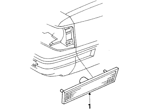 1987 Oldsmobile Cutlass Ciera Side Marker & Tail Lamps Diagram