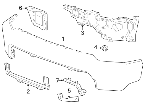 2024 Chevy Silverado 2500 HD BAR-FRT BPR IMP *EXTERIOR BRIM Diagram for 84924931