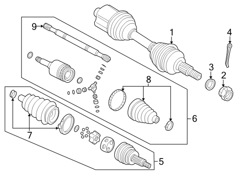 2000 Saturn LW1 Drive Axles - Front Diagram