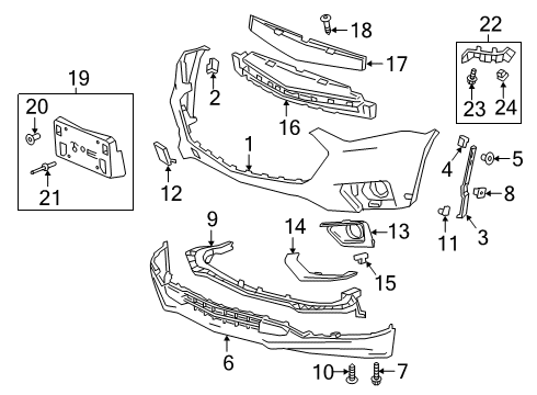 2020 Chevy Traverse Insert, Front Fog Lamp Bezel *Black Ice Chm Diagram for 84294630