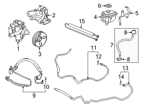 2013 Cadillac XTS P/S Pump & Hoses, Steering Gear & Linkage Diagram 3 - Thumbnail