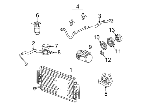 1999 Pontiac Grand Am A/C Condenser, Compressor & Lines Diagram