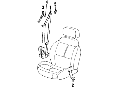 1996 Saturn SL1 Rear Seat Belt Assembly Unit *Medium Warm Gra Diagram for 21051790