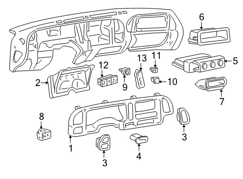 1999 GMC C2500 Switches Diagram 1 - Thumbnail