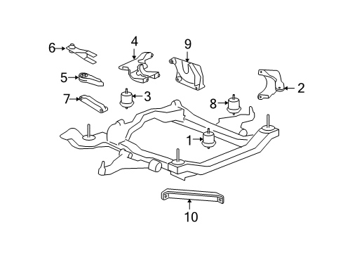 2014 Chevy Traverse Engine & Trans Mounting Diagram