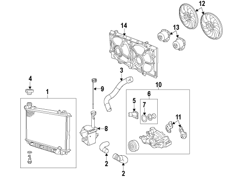 2014 Chevy Caprice Cooling System, Radiator, Water Pump, Cooling Fan Diagram