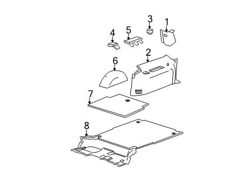 2005 GMC Yukon XL 1500 Interior Trim - Quarter Panels Diagram