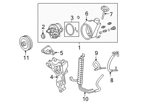 2008 GMC Sierra 1500 PUMP ASM,P/S Diagram for 19420689