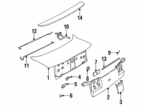 1992 Saturn SC Hinge Asm,R/Compartment Li Diagram for 21096543