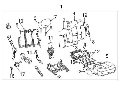 2006 Cadillac Escalade EXT Front Seat Components Diagram 5 - Thumbnail