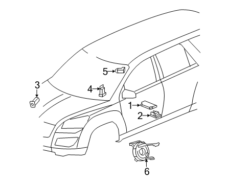 2009 Buick Enclave Air Bag Components Diagram 2 - Thumbnail