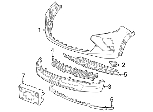 2024 Chevy Trailblazer FASCIA ASM-FRT BPR LWR Diagram for 42770723