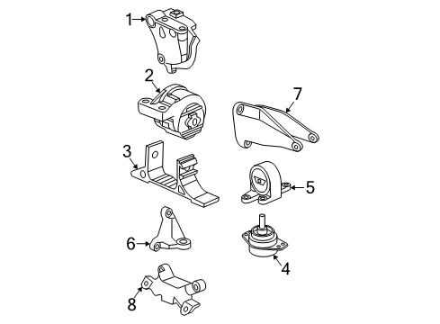 2004 Saturn Vue Mount Asm,Engine Front *Blue Diagram for 15801384