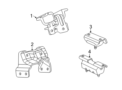 2007 GMC Sierra 1500 Classic Engine & Trans Mounting Diagram 3 - Thumbnail