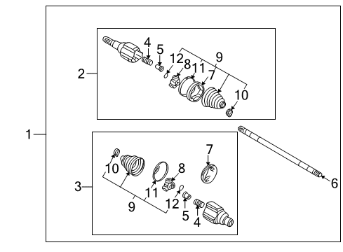 2006 Saturn Relay Drive Axles - Rear Diagram