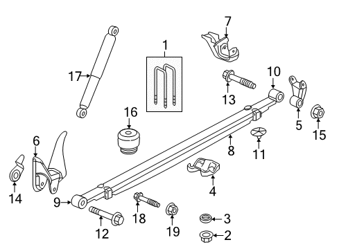 2019 Chevy Silverado 2500 HD Spring Assembly, Rear Leaf Diagram for 84992013