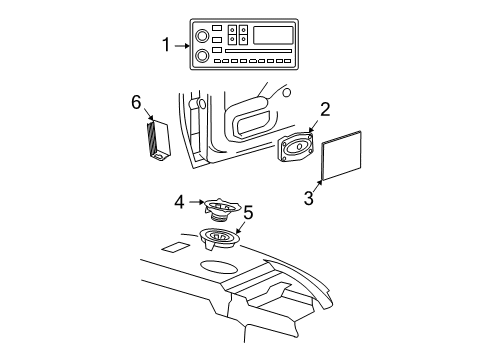 2002 Chevy Cavalier Radio Assembly, Amplitude Modulation/Frequency Modulation Stereo & Clock & Tape Player Diagram for 10309457