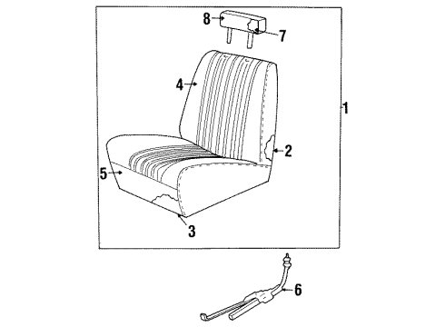 1990 Chevy C3500 Cushion Asm,Front Seat Cushion W/Frame Diagram for 15665294