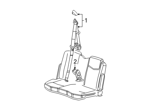 2009 Cadillac SRX Third Row Seat Belts Diagram