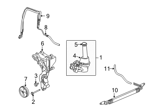 2006 Chevy SSR P/S Pump & Hoses, Steering Gear & Linkage Diagram