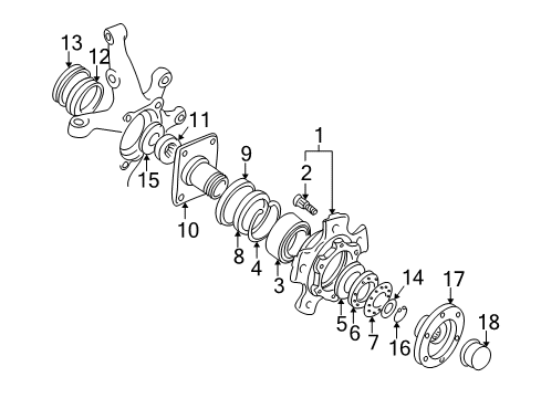 2000 Chevy Tracker Front Axle Hub Lock Cover Diagram for 30020930