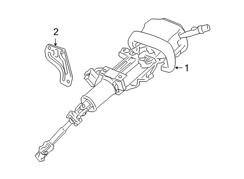 2010 Buick Lucerne Column Assembly, Steering *Ebony Diagram for 25902397