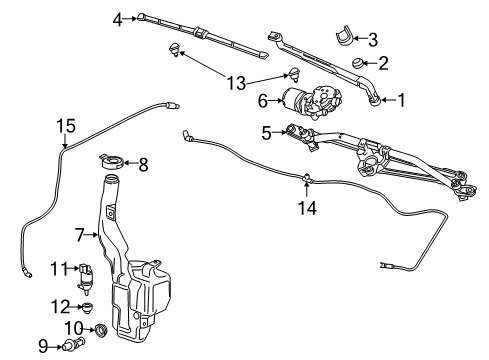 2019 GMC Sierra 3500 HD Wiper & Washer Components, Body Diagram